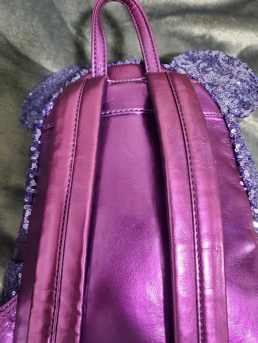 DisneyLoungefly Purple Sequin Backpack - Picture 8 of 13